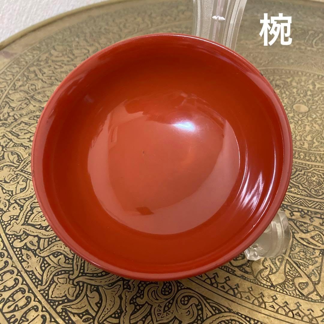 時代 赤松吸物椀 10客 明治 朱 金蒔絵 漆 輪島塗 越前塗 会津塗